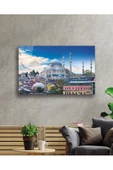 Istanbul Cami Manzara 4mm Dayanıklı Dekoratif ve Modern Cam Tablo , Hediye - 1