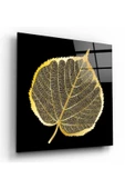 Gold Yaprak Dekoratif ve Modern Cam Tablo - 1