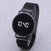 Dokunmatik Dijital Siyah Mıknatıslı Kordon Unisex Kadın Kol Saati ST-303921 - 1