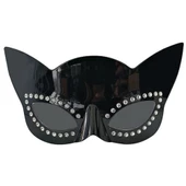 Siyah Renk Siyah Camlı Kedi Şekilli Parti Gözlüğü thumbnail 2