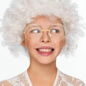 John Lennon Tarzı Gold Çerçeveli Şeffaf Gözlük thumbnail 2