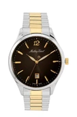 Mathey Tissot H411MBN Swiss Made Safir Çizilmez Cam Metalik-Altın Erkek Kol Saati - 1