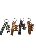 Tom Ve Jerry Anahtarlık ve Çanta Süsü 4 Adet Set Oturan ve Ayakta Modeller - 3