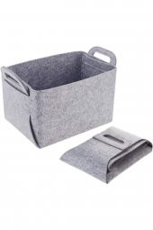 6lı Çok Amaçli Keçe Sepet Organizer, 26x42x22 Cm, Kitap, Oyuncak,banyo Saklama Sepeti - 3