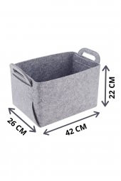 6lı Çok Amaçli Keçe Sepet Organizer, 26x42x22 Cm, Kitap, Oyuncak,banyo Saklama Sepeti - 4
