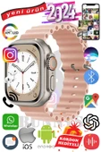 Apple iPhone 11 Pro Max Uyumlu Akıllı Saat ULTRA MAX 2024 Kordon Hediyeli Amoled Ekran - 1