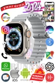 Apple iPhone 11 Pro Max Uyumlu Akıllı Saat ULTRA MAX 2024 Kordon Hediyeli Amoled Ekran - 1