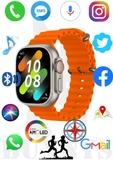 Apple iPhone 11 Pro Uyumlu Akıllı Saat Konuşma Özellikli Watch 8 Ultra 49MM AMOLED EKRAN - 1