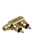 For-X Çevirici Jack Birleştirici 2 Rca Erkek To 1 Rca Dişi Metal Gold Xy-54t - 1