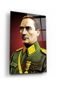 Kırmızı Atatürk Dekoratif ve Modern Cam Tablo - 1