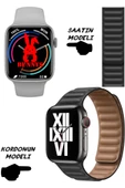 Realme Uyumlu Nfc Özellikli Bt Konuşma Özellikli Wacht 8 Akıllı Saat Deri Krdn thumbnail 1