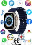 Samsung Galaxy A20 Uyumlu Akıllı Saat Konuşma Özellikli Watch 8 Ultra 49MM AMOLED EKRAN - 1