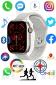 Samsung Galaxy A20 Uyumlu Akıllı Saat Konuşma Özellikli Watch 9PRO 45MM AMOLED EKRAN - 1