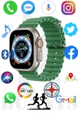 Samsung Galaxy A20 Uyumlu Akıllı Saat Watch 8 Ultra 49MM AMOLED EKRAN Konuşma Özellikli - 1