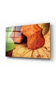 Yapraklar Dekoratif ve Modern Cam Tablo - 1