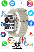 Samsung Galaxy A30 Uyumlu Akıllı Saat Konuşma Özellikli Watch 8 Ultra 49MM AMOLED EKRAN - 1