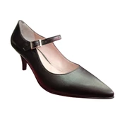 Solmaz GP LK011 Siyah Hakiki Deri Stiletto - 1