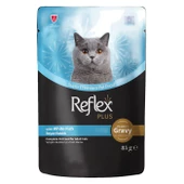 Reflex Plus Sos İçinde Et Parçacıklı Beyaz Balıklı Yaş Mama 85 Gr - 1