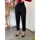 Lucky Life Kadın üste Oturan Paçası Bilek üzerinde Biten Atlas Kumaş Pantolon 36 (S) - 48 (4XL) thumbnail 2