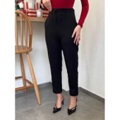 Lucky Life Kadın üste Oturan Paçası Bilek üzerinde Biten Atlas Kumaş Pantolon 36 (S) - 48 (4XL) thumbnail 6