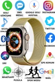 Metal Kordonlu Akıllı Saat Watch 8 Ultra Max Sesli Görüşme İos Android Uyumlu Akıllı Saat Ultra thumbnail 1