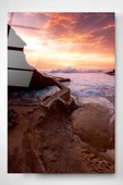 Digi-art Dalgalar Ve Gün Batımı Dekoratif ve Modern Cam Tablo 70x110 - 1
