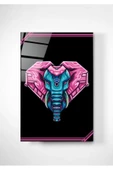 Digi-art Neon Elephant Dekoratif ve Modern Cam Tablo 50x70 - 1