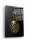 Gold Ananas Dekoratif ve Modern Cam Tablo - 1