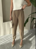 Haki Ruby Paçası Düğmeli Pantolon - 1