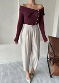 Taş Baggy Kumaş Pantolon - 1