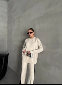 Taş Helga Pantolonu Şeritli Triko Takım - 8