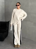Taş Helga Pantolonu Şeritli Triko Takım - 1