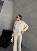 Taş Helga Pantolonu Şeritli Triko Takım - 7