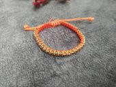 Deri Üzeri Turuncu İp Swaroski Taşlı Tasarım Ayarlanabilir - 2