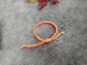 Deri Üzeri Turuncu İp Swaroski Taşlı Tasarım Ayarlanabilir - 3