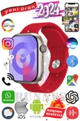 Xiaomi Redmi Note 9 Uyumlu Akıllı Saat Watch 9 Max+2024 45mm Kordon Hediyeli Amoled Ekran thumbnail 1