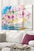 Pembe Çiçek | Çiçek Temalı Dekoratif ve Modern Cam Tablo | 50x70 Cm - 1