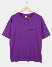 Champion Ön Cep Oversize Erkek T-Shirt Mor - 1