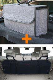 Araba Koltuk Arkası Bagaj Organizer + Oto Eşya Düzenleyici Çanta Araç Set-21 - 1