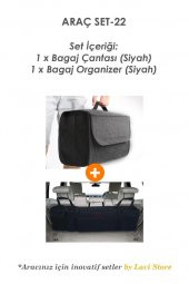 Araba Koltuk Arkası Bagaj Organizer + Oto Eşya Düzenleyici Çanta Araç Set-22 - 2