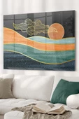 Güneş Ve Deniz Soyut Çalışma | Soyut Temalı Dekoratif ve Modern Cam Tablo | 50x70 Cm - 1