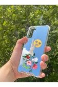 Samsung S21 Plus Uyumlu Aynalı Çiçekli El Desenli Darbe Kamera Korumalı Silikon Telefon Kılıfı - 2