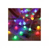 Patladı Gitti LED Işıklı Ampul Top Dizeleri 40lı 5 Metre Fişli Eklenebilir Rgb Çok Renkli Animasyon - 2