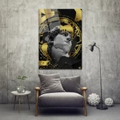 Altın Desen Heykel Dekoratif ve Modern Cam Tablo - 1