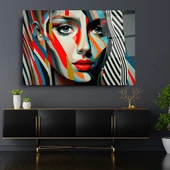 Eski Mısır Prenses Sanatsal Dekoratif ve Modern Cam Tablo - 1