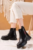 Kadın Fermuar Detaylı Yanı Lastikli Kalın Taban Rahat Günlük Kadın Bot thumbnail 1