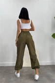 Dipmoda kadın paraşüt kumaş paça detaylı pantolon GTS032 - 2