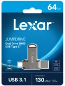 LEXAR 64GB LJDD400064G-BNQNG USB BELLEK DUAL TYPE-C AND TYPE-A USB 3.1 FLASH DRIVE UP TO 130MB/S READ - 1