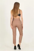 Dipmoda kadın camel kemerli yüksek bel havuç pantolon QNS033 - 5
