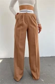 Dipmoda kadın camel palazzo cepli pantolon QNS037 - 2